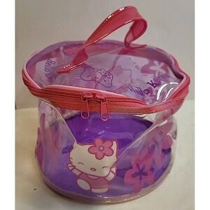 Sanrio Hello Kitty Cosmetic Pouch PVC Bag Flower Limited Japan Vintage Pink 2002
